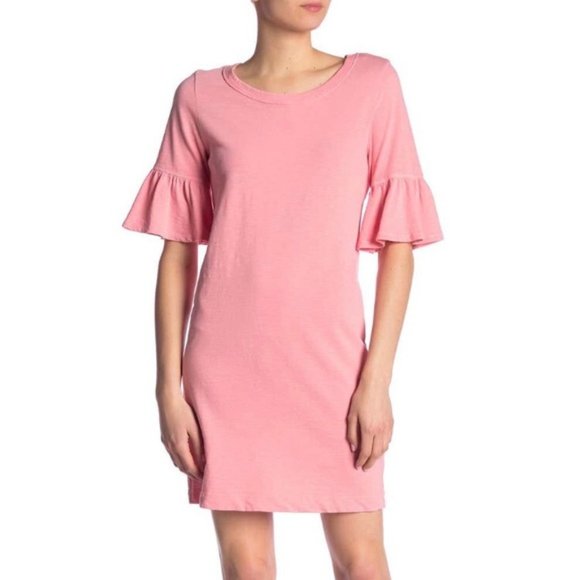 NWT Splendid Slub Knit Ruffle Sleeve Dress - Picture 1 of 6